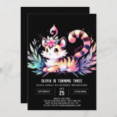 Invitation Joyeux Anniversaire du Tigre du Château (Devant / Derrière)