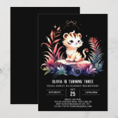 Invitation Joyeux anniversaire du tigre élégant (Devant / Derrière)