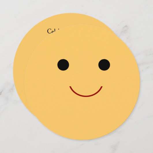 Invitation Joyeux anniversaire du visage (Devant / Derrière)