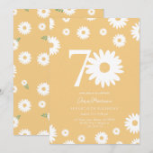 Invitation Joyeux Anniversaire Elégant Daisy Soixante-Dix Ans (Devant / Derrière)