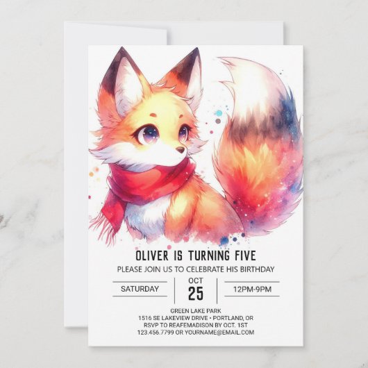 Invitation Joyeux anniversaire en ligne de Fox (Devant)