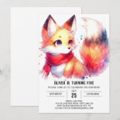 Invitation Joyeux anniversaire en ligne de Fox (Devant / Derrière)