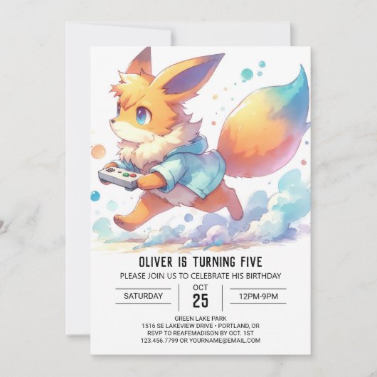 Invitation Joyeux anniversaire en ligne de Fox (Devant)
