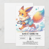 Invitation Joyeux anniversaire en ligne de Fox (Devant / Derrière)