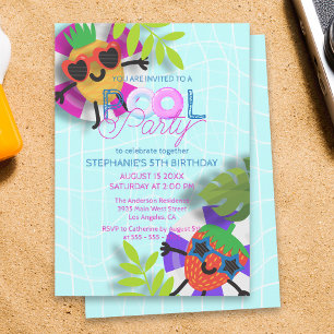 Invitation Joyeux Anniversaire Enfants Fête Tropicale au Bord