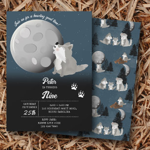 Invitation Joyeux Anniversaire Enfants Loup Mignon Bois Clair