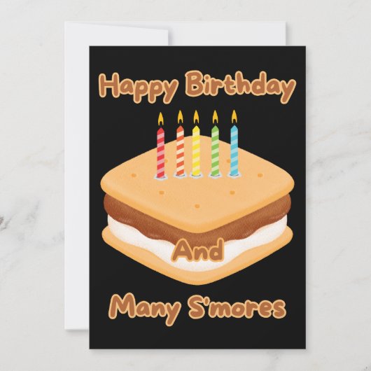 Invitation Joyeux Anniversaire et Beaucoup de S'mores Invitat (Devant)