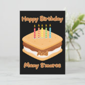 Invitation Joyeux Anniversaire et Beaucoup de S'mores Invitat (Debout devant)