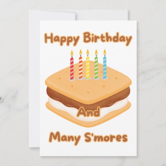 Invitation Joyeux Anniversaire et Beaucoup de S'mores Invitat (Devant)