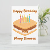 Invitation Joyeux Anniversaire et Beaucoup de S'mores Invitat (Debout devant)