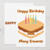 Invitation Joyeux Anniversaire et Beaucoup de S'mores Invitat (Devant / Derrière)