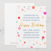 Invitation Joyeux anniversaire et une super citation bonne hu (Devant / Derrière)