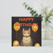 Invitation Joyeux anniversaire ! - fête du chat (Debout devant)