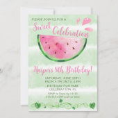 Invitation Joyeux Anniversaire Fête Pastèque Mignon (Devant)