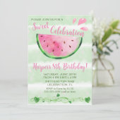 Invitation Joyeux Anniversaire Fête Pastèque Mignon (Debout devant)