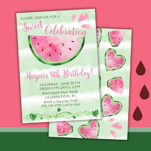 Invitation Joyeux Anniversaire Fête Pastèque Mignon