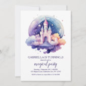 Invitation Joyeux Anniversaire Filles Château Conte de Fée Ar (Devant)