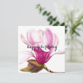 Invitation Joyeux anniversaire : Fleur Magnolia (Debout devant)