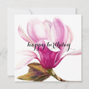 Invitation Joyeux anniversaire : Fleur Magnolia