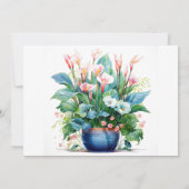 Invitation Joyeux Anniversaire Fleurs Colorées Fête (Dos)