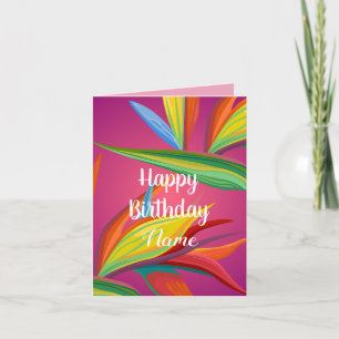 Invitation Joyeux anniversaire Fleurs tropicales