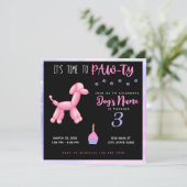 Invitation Joyeux anniversaire Fourrure bébé Fille Chien Fête (Debout devant)