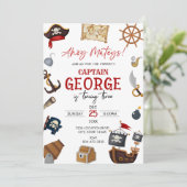 Invitation Joyeux anniversaire garçon pirate (Debout devant)
