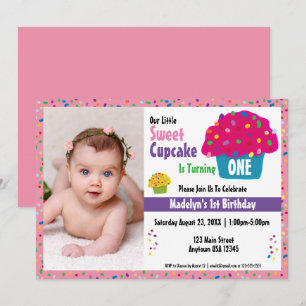 Invitation Joyeux Anniversaire Gâteau Glaçé avec Paillettes