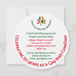 Invitation Joyeux Anniversaire Gay Irlandais Canadien Trèfle