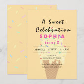 Invitation Joyeux Anniversaire Glace Sucrée (Devant / Derrière)