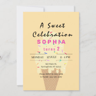 Invitation Joyeux Anniversaire Glace Sucrée