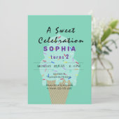 Invitation Joyeux Anniversaire Glace Sucrée  (Debout devant)