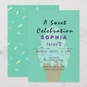 Invitation Joyeux Anniversaire Glace Sucrée  (Devant / Derrière)