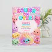 Invitation Joyeux Anniversaire Glittery Dumpling Squishy Fête (Debout devant)