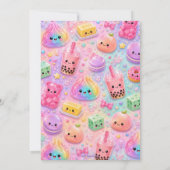 Invitation Joyeux Anniversaire Glittery Dumpling Squishy Fête (Dos)