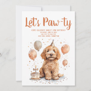 Invitation Joyeux Anniversaire Goldendoodle Chien Birthday Ca