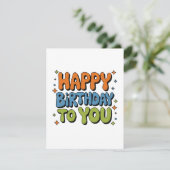 Invitation Joyeux Anniversaire Groovy (Debout devant)