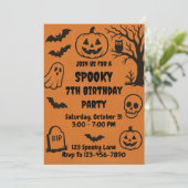 Invitation Joyeux anniversaire Halloween effrayant (Debout devant)