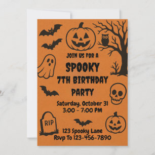 Invitation Joyeux anniversaire Halloween effrayant
