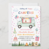 Invitation Joyeux Anniversaire Happy Camper 2 ans (Devant)