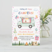 Invitation Joyeux Anniversaire Happy Camper 2 ans (Debout devant)
