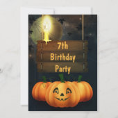 Invitation Joyeux anniversaire Happy Pumpkins 7 ans (Devant)