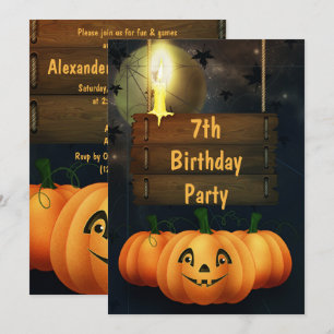 Invitation Joyeux anniversaire Happy Pumpkins 7 ans