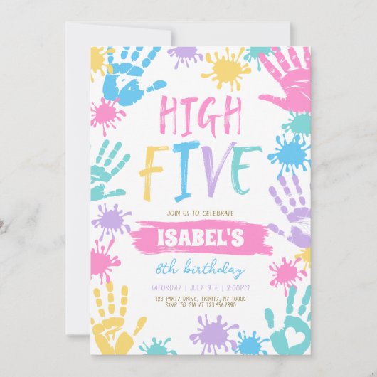 Invitation Joyeux Anniversaire High Five (Devant)