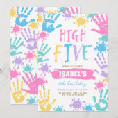 Invitation Joyeux Anniversaire High Five (Devant / Derrière)
