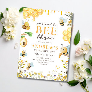Invitation Joyeux Anniversaire Jardin Enfants Fête Bumble Bee