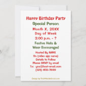 Invitation Joyeux anniversaire Kayaker Virtual (Dos)