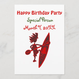 Invitation Joyeux anniversaire Kayaker virtuel