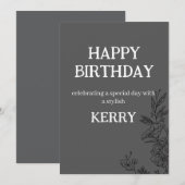 Invitation Joyeux Anniversaire Kerry (Devant / Derrière)