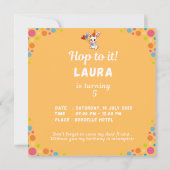 Invitation Joyeux Anniversaire Lapin Mignon (Dos)